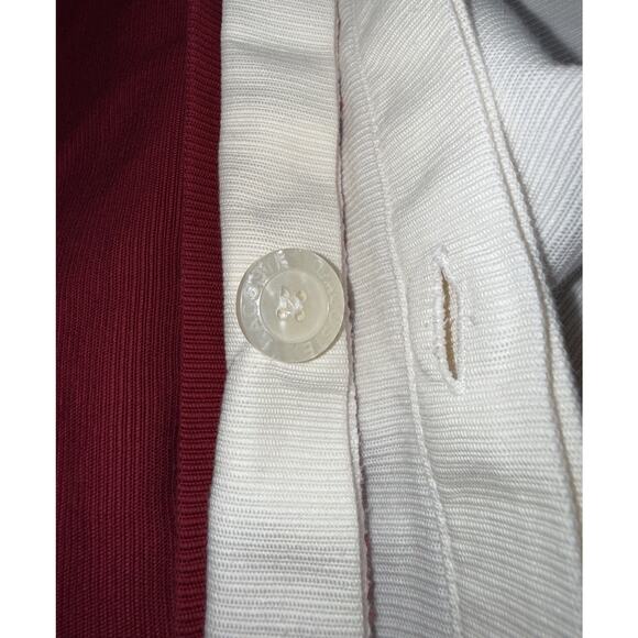 Lacoste Full / Queen Size Luxury Duvet Cover Heavy Cotton Red Maroon White - Picture 6 of 13